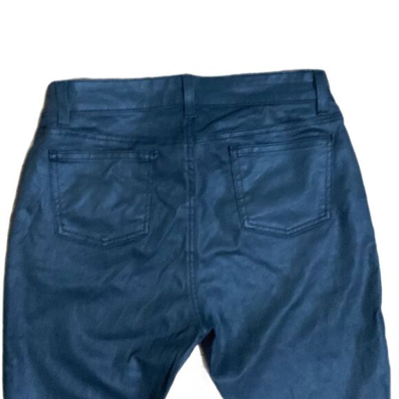 Eileen Fisher Black Skinny Pants Leather-Look – Size 6P - Picture 8 of 9